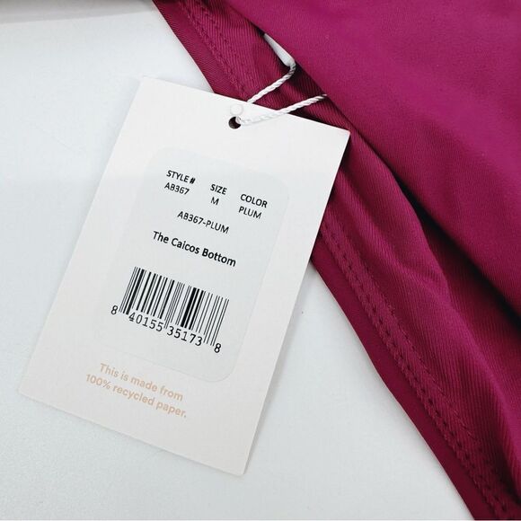 Andie Swim The Caicos Bikini Bottom Plum Eco Nylon Size M NWT - Picture 5 of 7